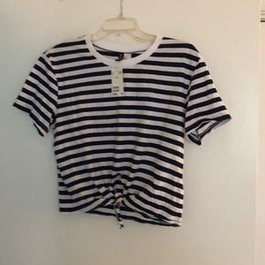 Adorable blue and white striped tee